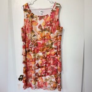 Dressbarn Floral Ruffle Dress - Size 16